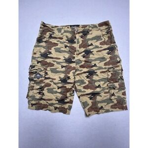 Fly Society Cargo Shorts 100% Cotton Ripstop Camo 36W Mens